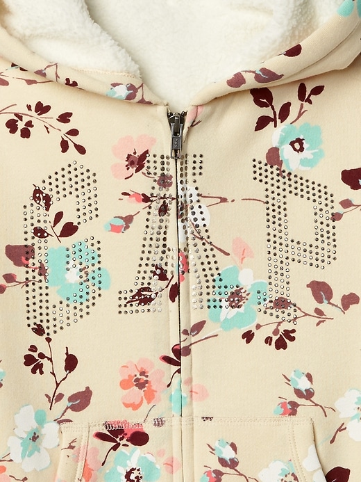 Image number 4 showing, Cozy logo floral zip hoodie