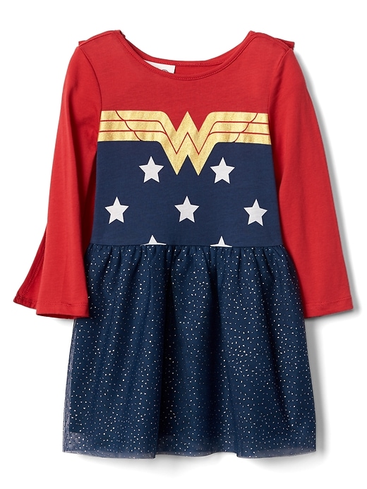 Image number 1 showing, babyGap &#124 Wonder Woman&#153 mix-fabric cape dress