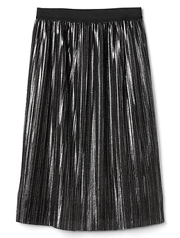 Metallic pleated 2024 skirt gap