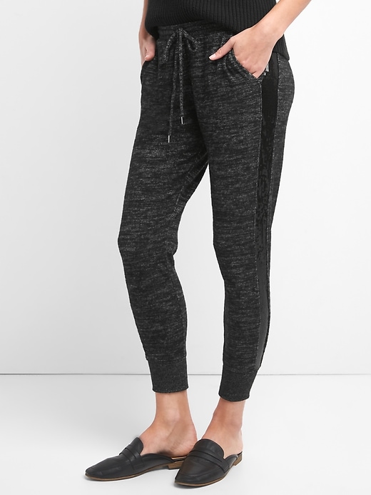 View large product image 1 of 1. Softspun knit sequin joggers
