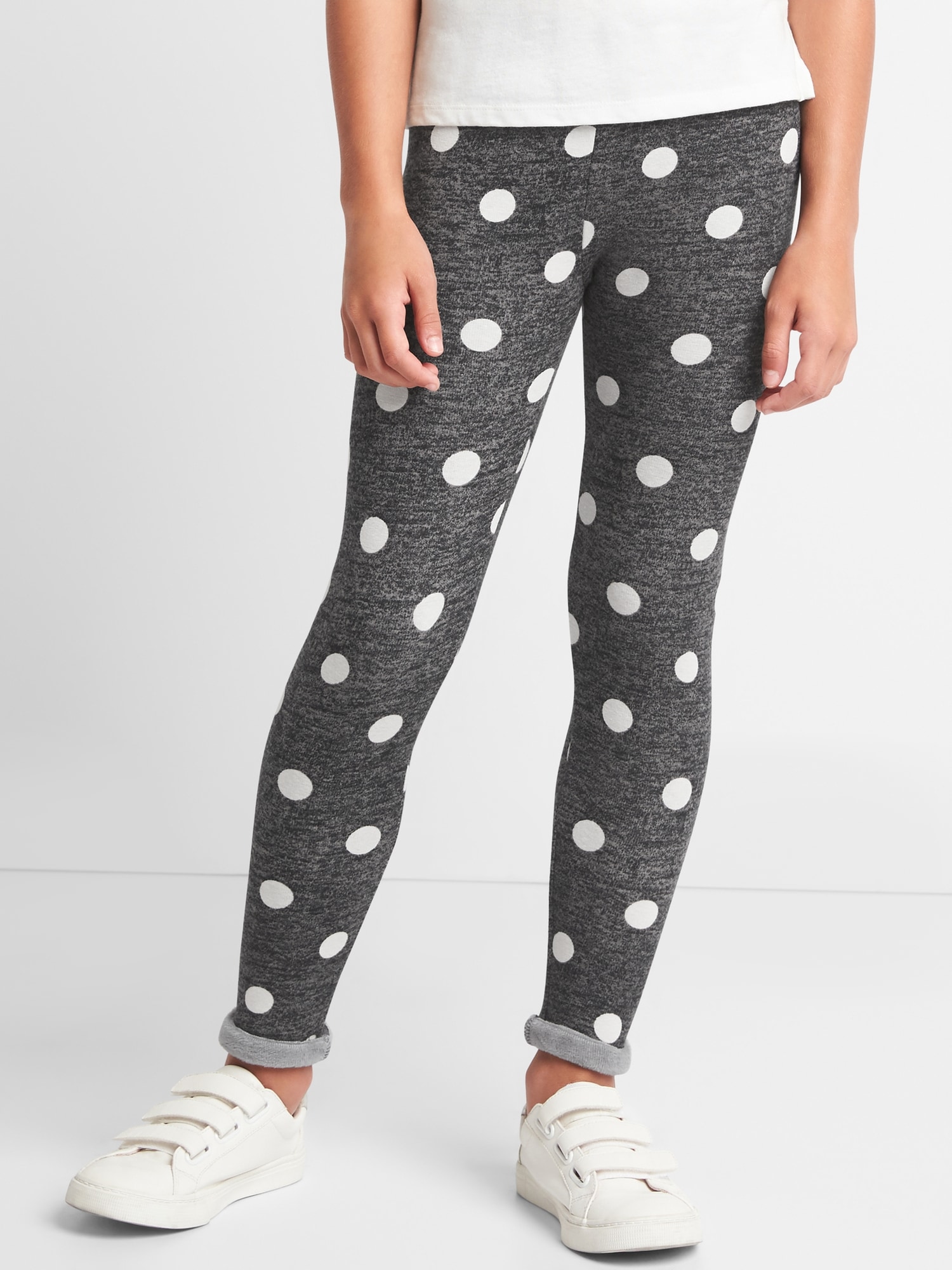 Print cozy fleece leggings