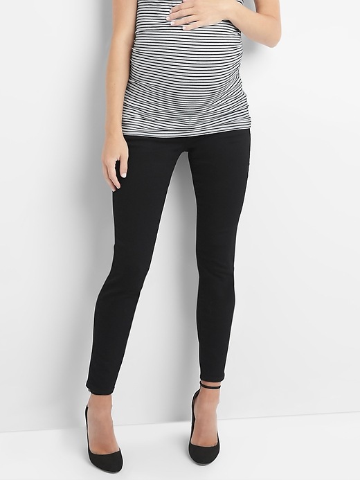 Image number 1 showing, Maternity Demi Panel True Skinny Jeans