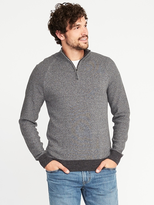 Buy Mock-Neck 1/4-Zip Sweater for Men on ezbuy SG