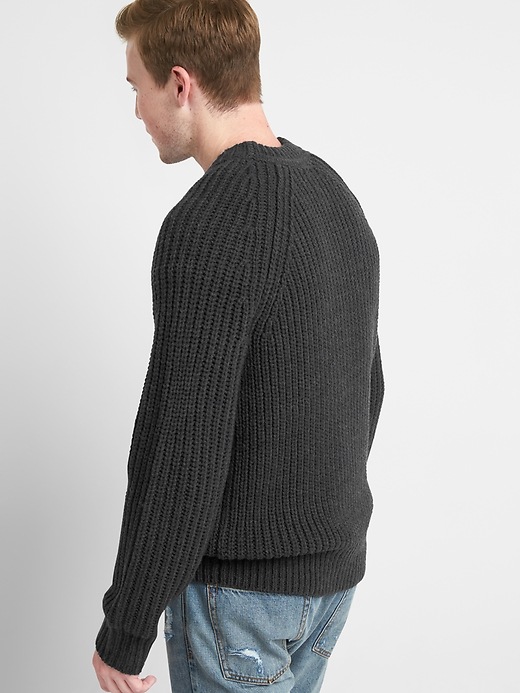 Image number 2 showing, Wool blend ribbed crewneck sweater