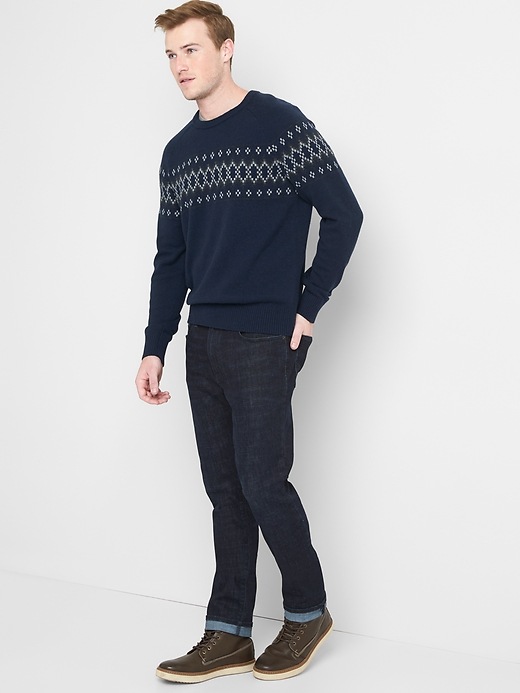 Image number 3 showing, Fair isle crewneck sweater