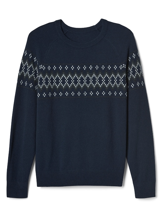 Image number 6 showing, Fair isle crewneck sweater
