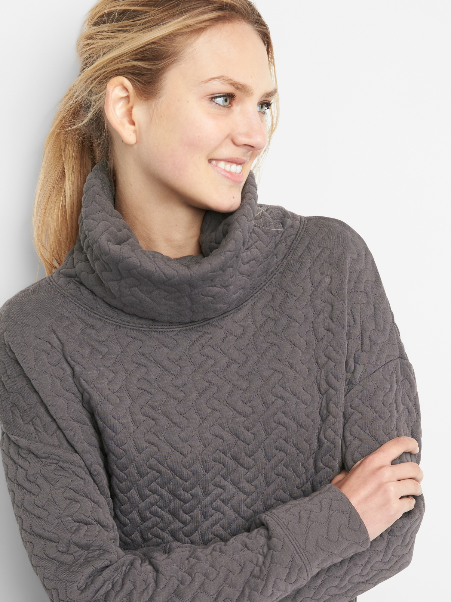 Gap jacquard shop funnel neck pullover