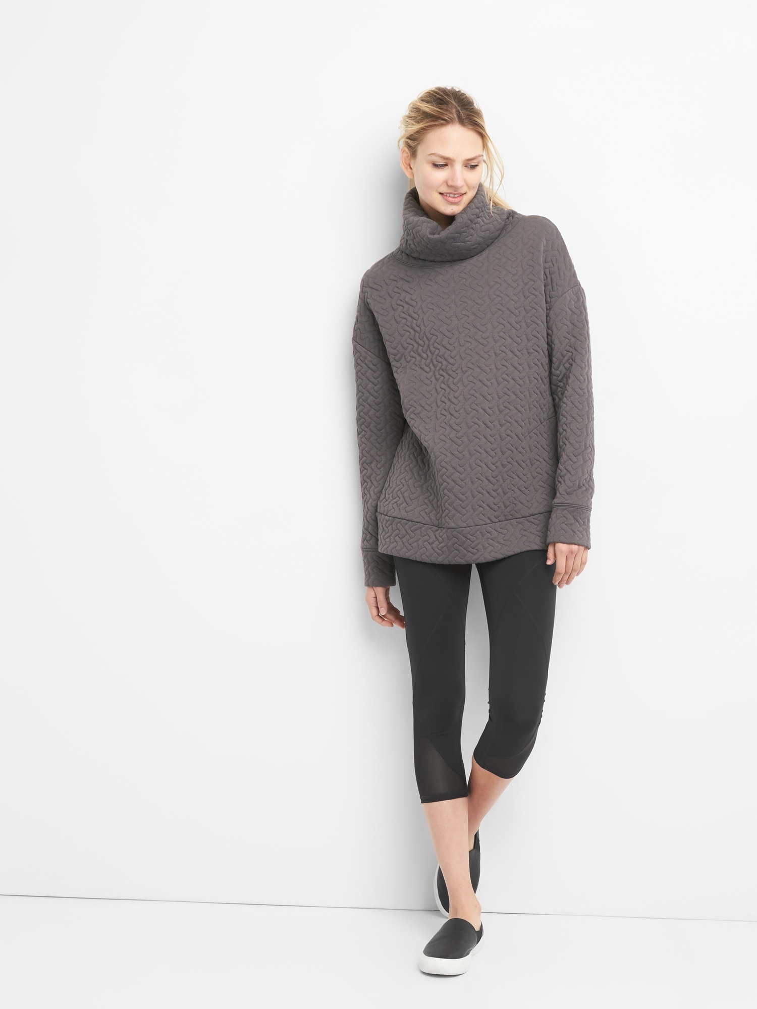 Gap jacquard clearance funnel neck pullover