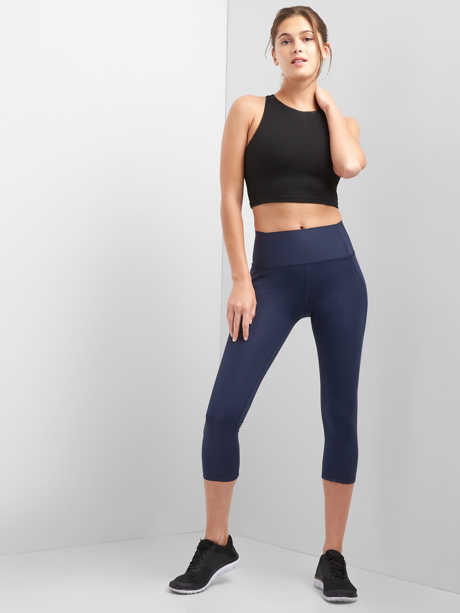 GapFit G Fast Cut Out Athletic High Rise Leggings in Indigo Blue