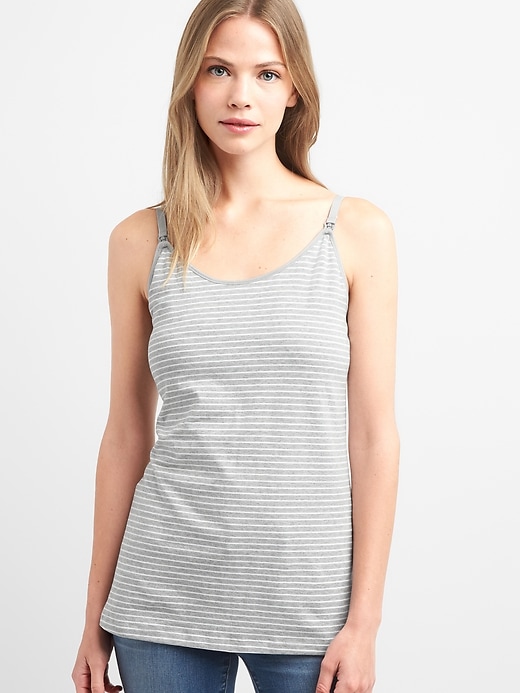 Image number 4 showing, Maternity stripe nursing cami