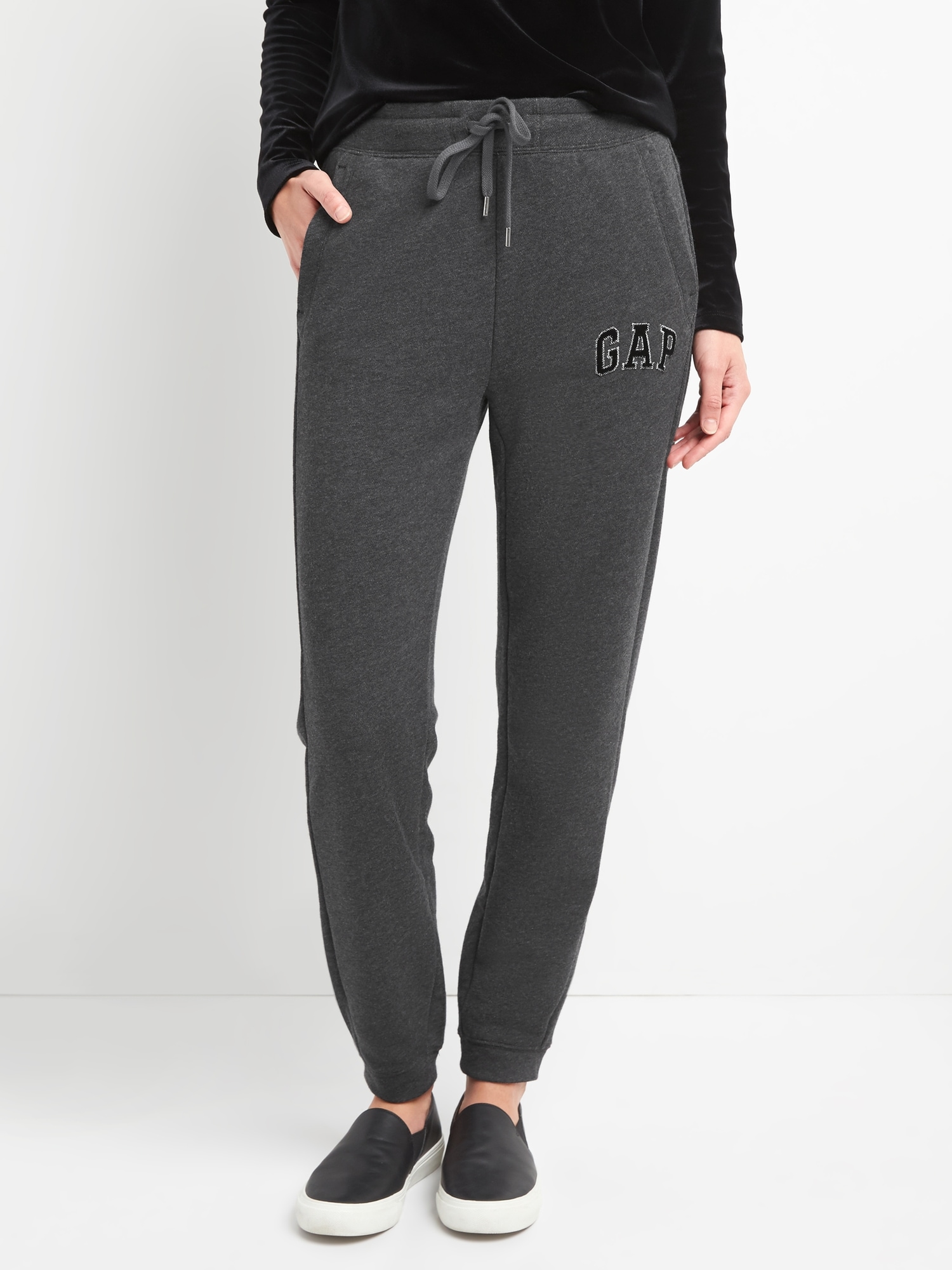 Gap Womens Sweatpants Fleece Arch Logo Lounge Bottoms Outerwear