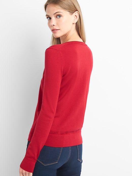 Image number 2 showing, Crewneck Pullover Sweater in Merino Wool