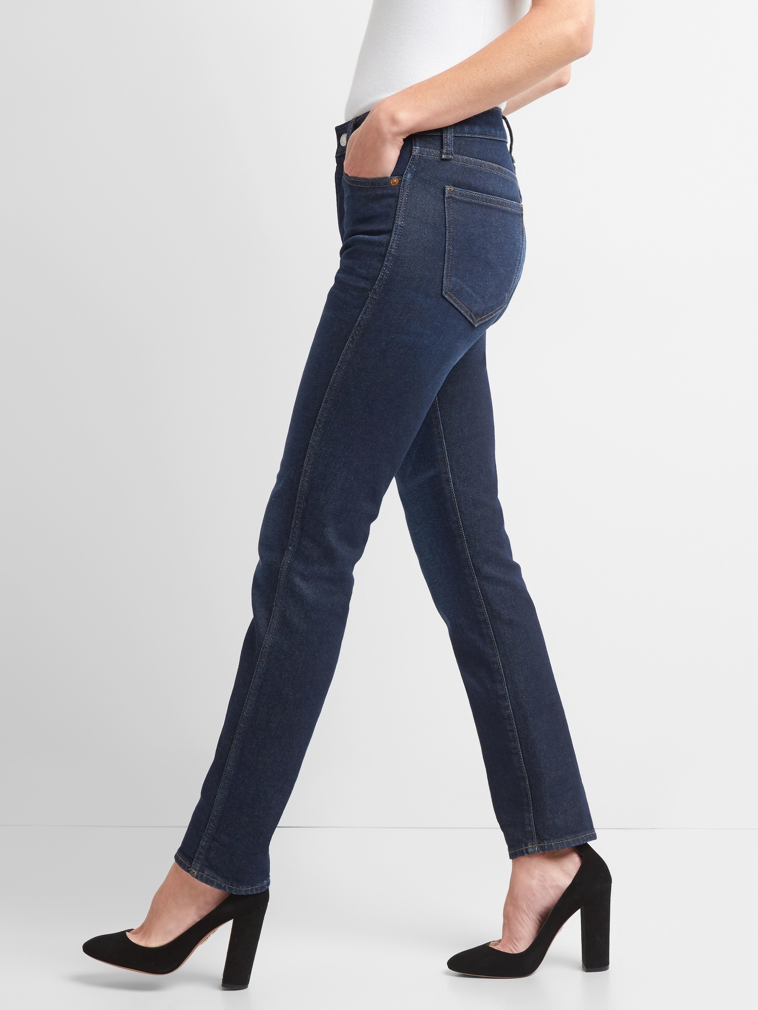 High Rise Slim Straight Jeans | Gap