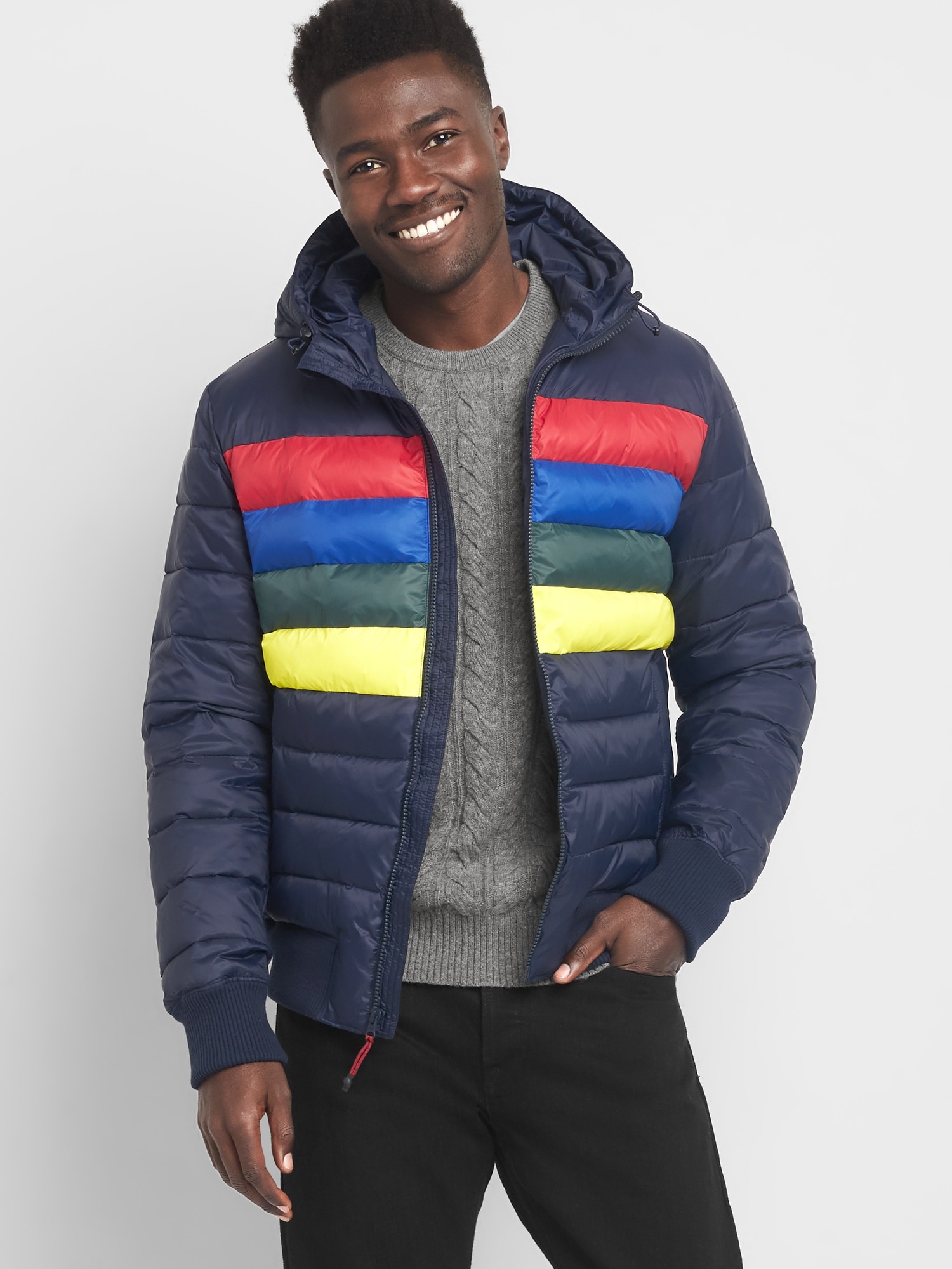 ColdControl Max crazy stripe puffer jacket | Gap