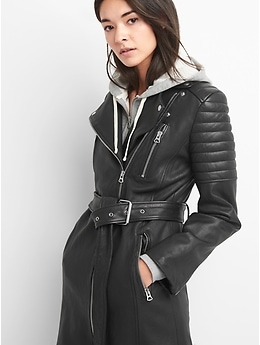 Long moto sale jacket