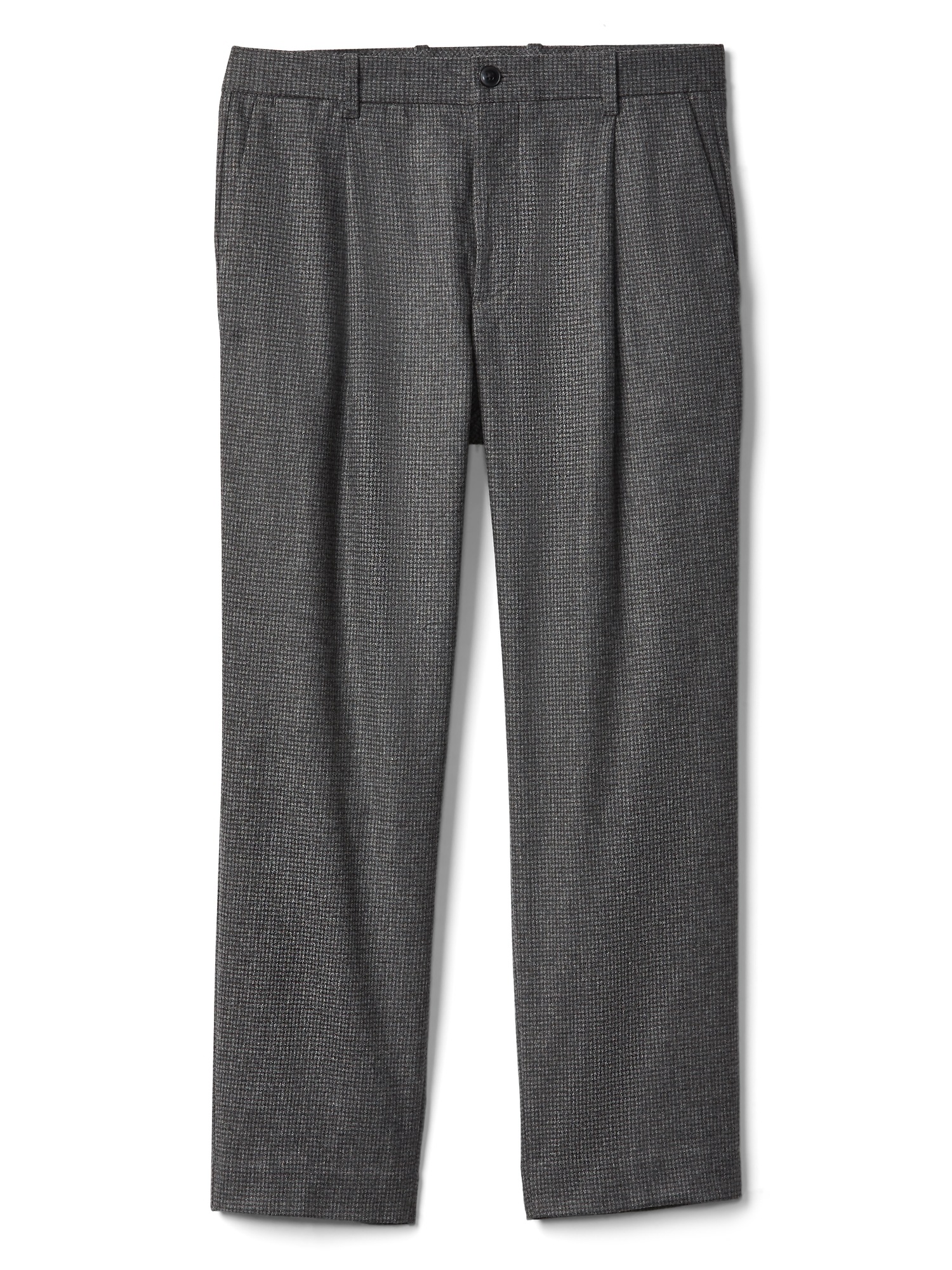 Wool pleated slim fit cropped pants | Gap