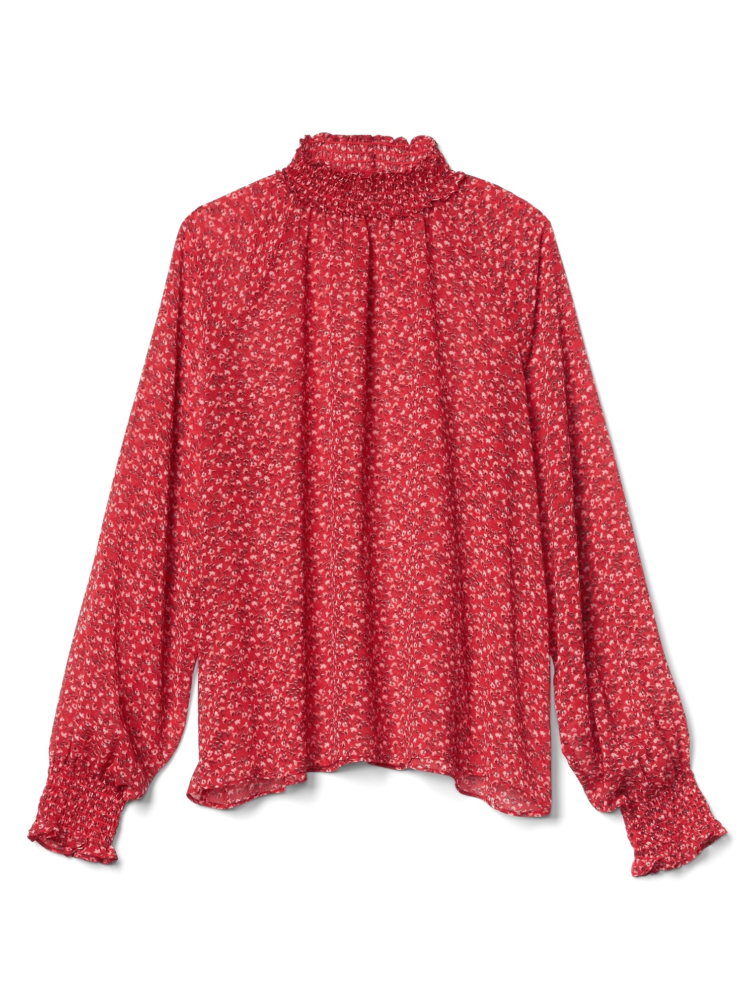 Print smocked mockneck top | Gap