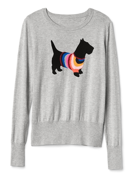 Crazy stripe dog graphic pullover sweater | Gap