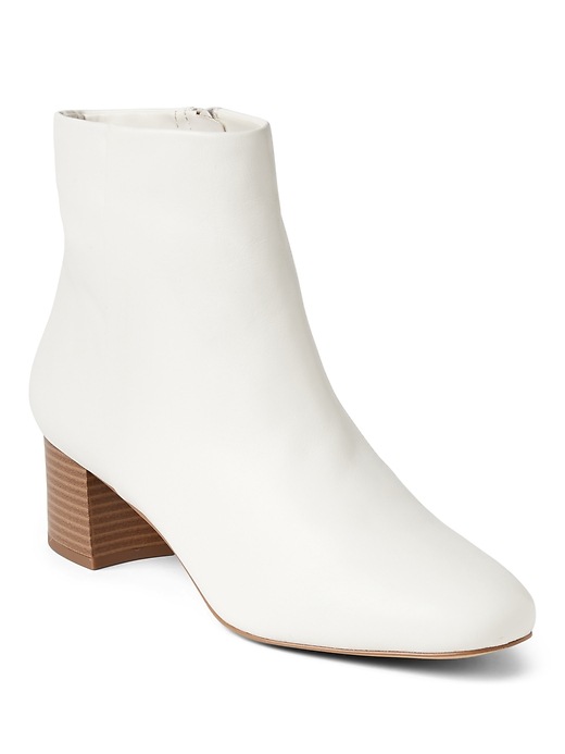 Image number 1 showing, White Leather Booties