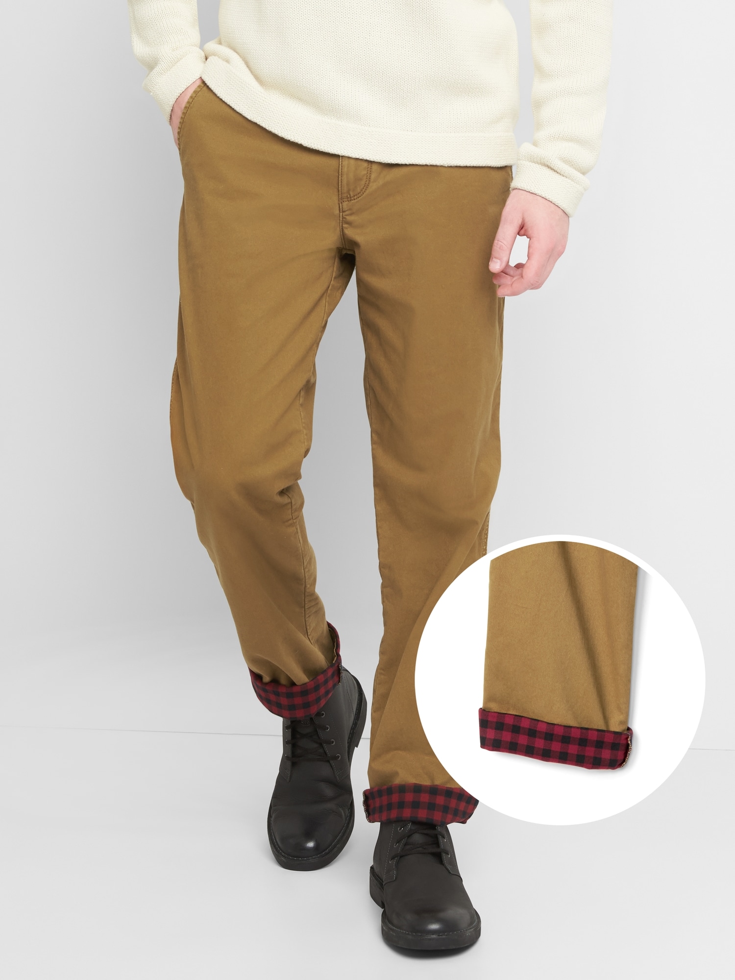 Gap flannel on sale lined khakis