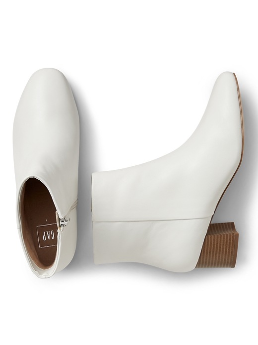 Image number 2 showing, White Leather Booties