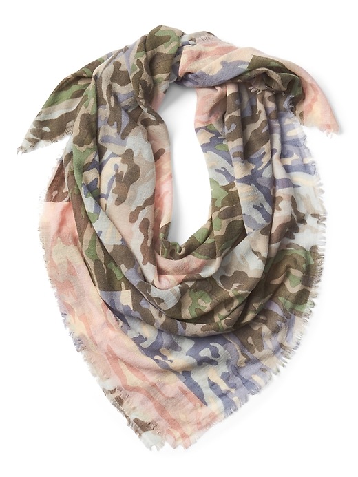 Image number 1 showing, Oblong Camo Print Scarf