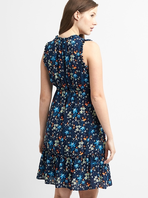 Image number 2 showing, Maternity Sleeveless Ruffle-Trim Dress in Floral Print