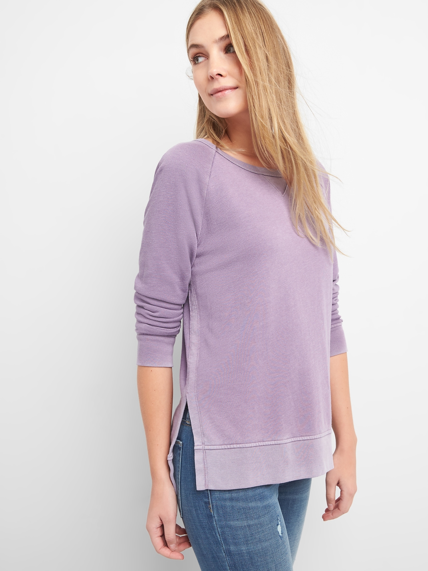 Pullover Raglan Sweatshirt Tunic Gap