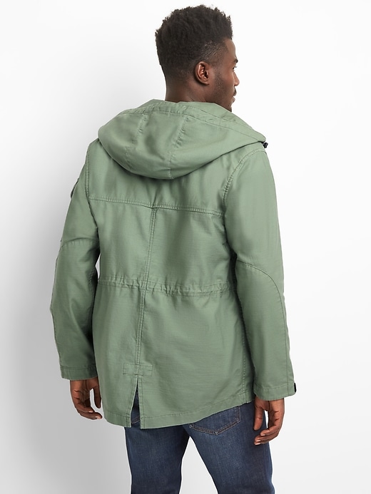 Image number 2 showing, Hooded Military Jacket