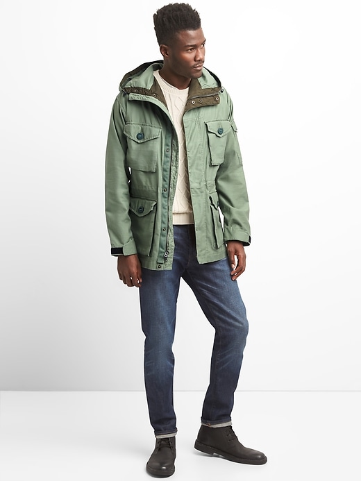 Image number 3 showing, Hooded Military Jacket