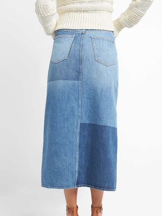 Image number 2 showing, 5-Pocket Denim Midi Skirt