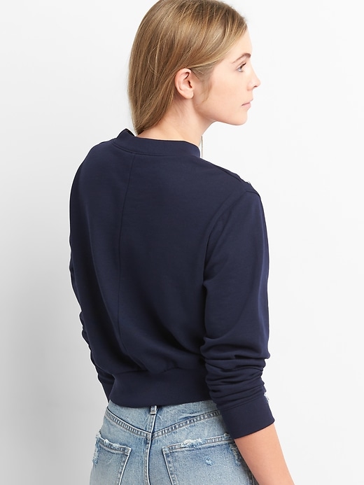 Image number 2 showing, Floral Embroidery Pullover Crewneck Sweatshirt