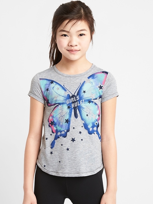 GapFit Kids Split-Back Graphic T-Shirt | Gap