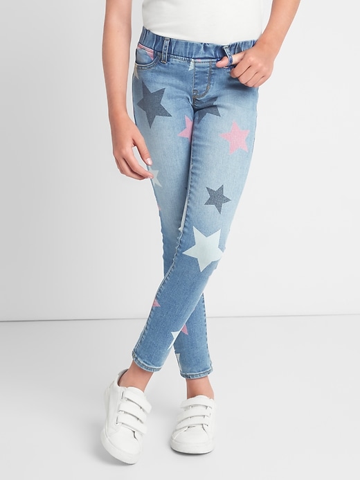 Kids Star Print Jeggings with Stretch