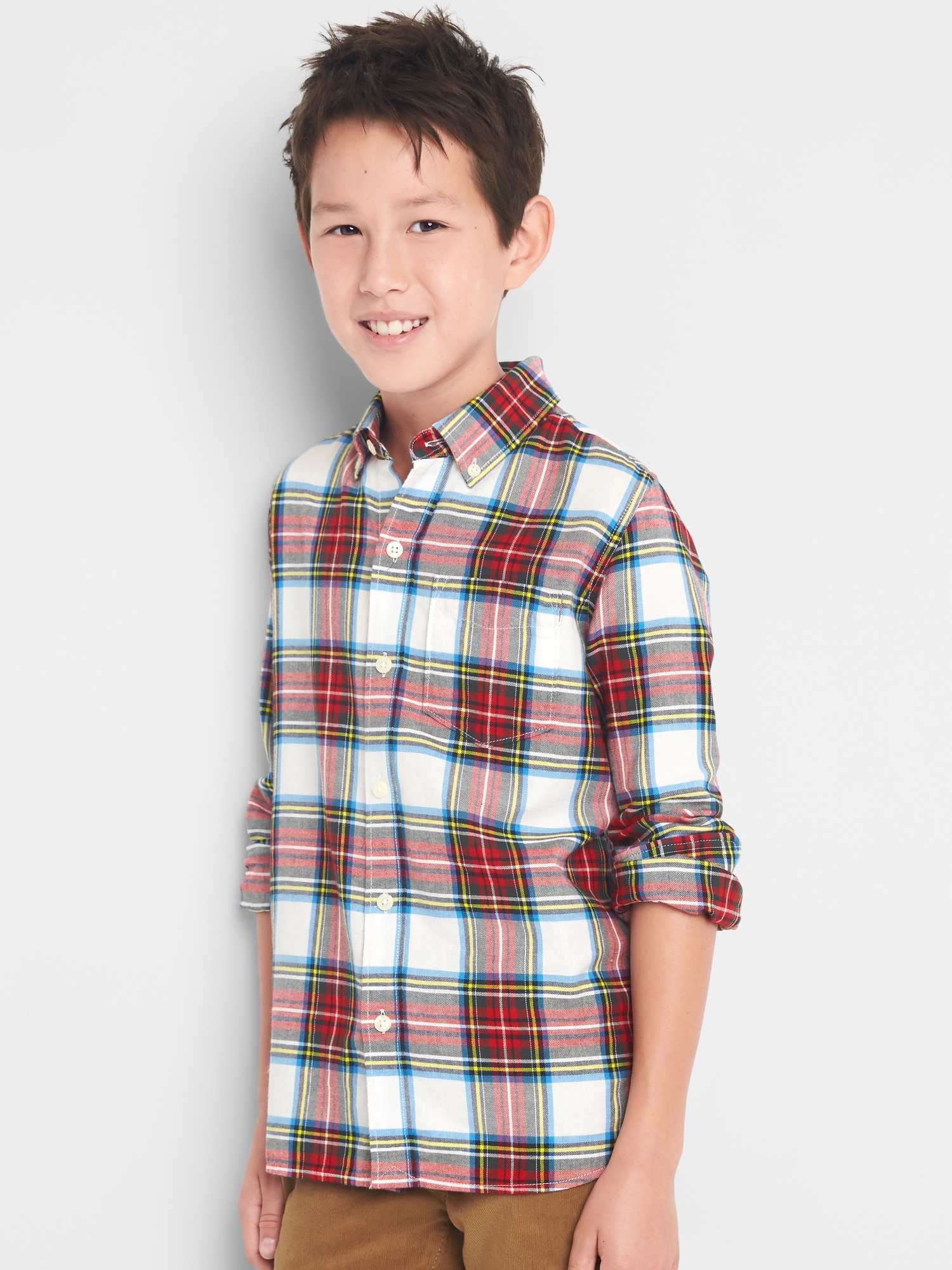 Plaid flannel button-down shirt | Gap