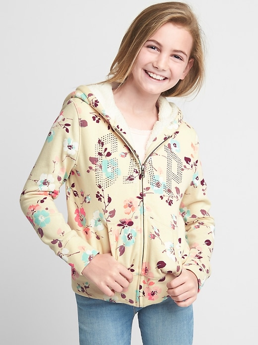 Image number 2 showing, Cozy logo floral zip hoodie