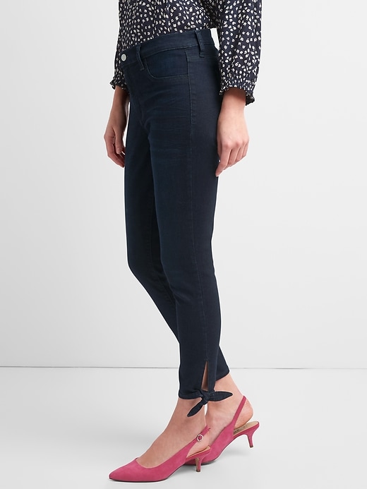 Image number 6 showing, Mid Rise Favorite Ankle Jeggings with Tie-Hem