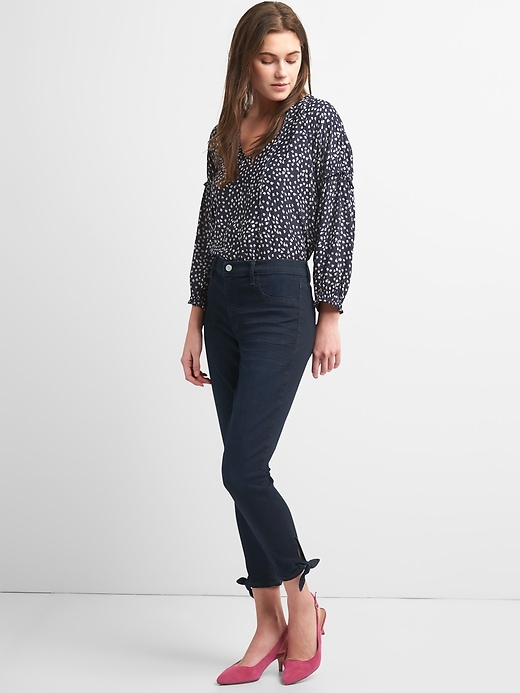 Image number 5 showing, Mid Rise Favorite Ankle Jeggings with Tie-Hem