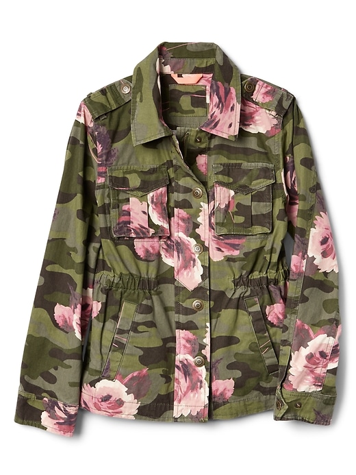 Floral Camo Shirt Jacket