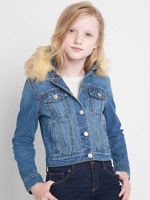 Gap denim jacket with fur online