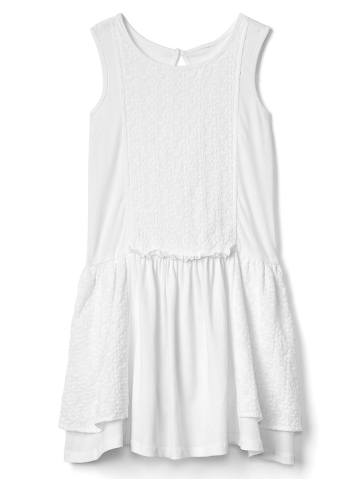 View large product image 1 of 1. Eyelet tiered tank dress