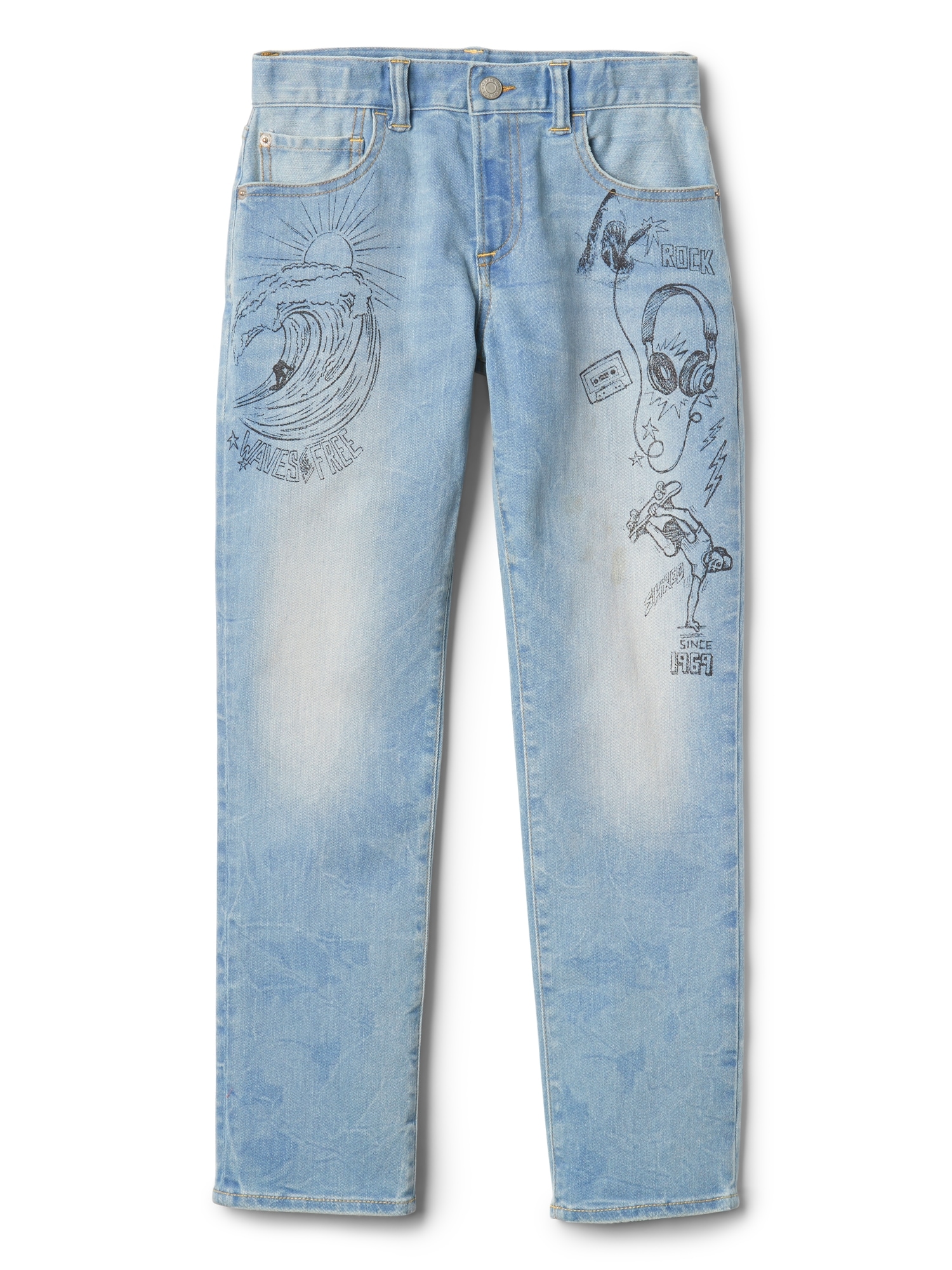 Kids Indestructible Superdenim Graffiti Slim Jeans | Gap