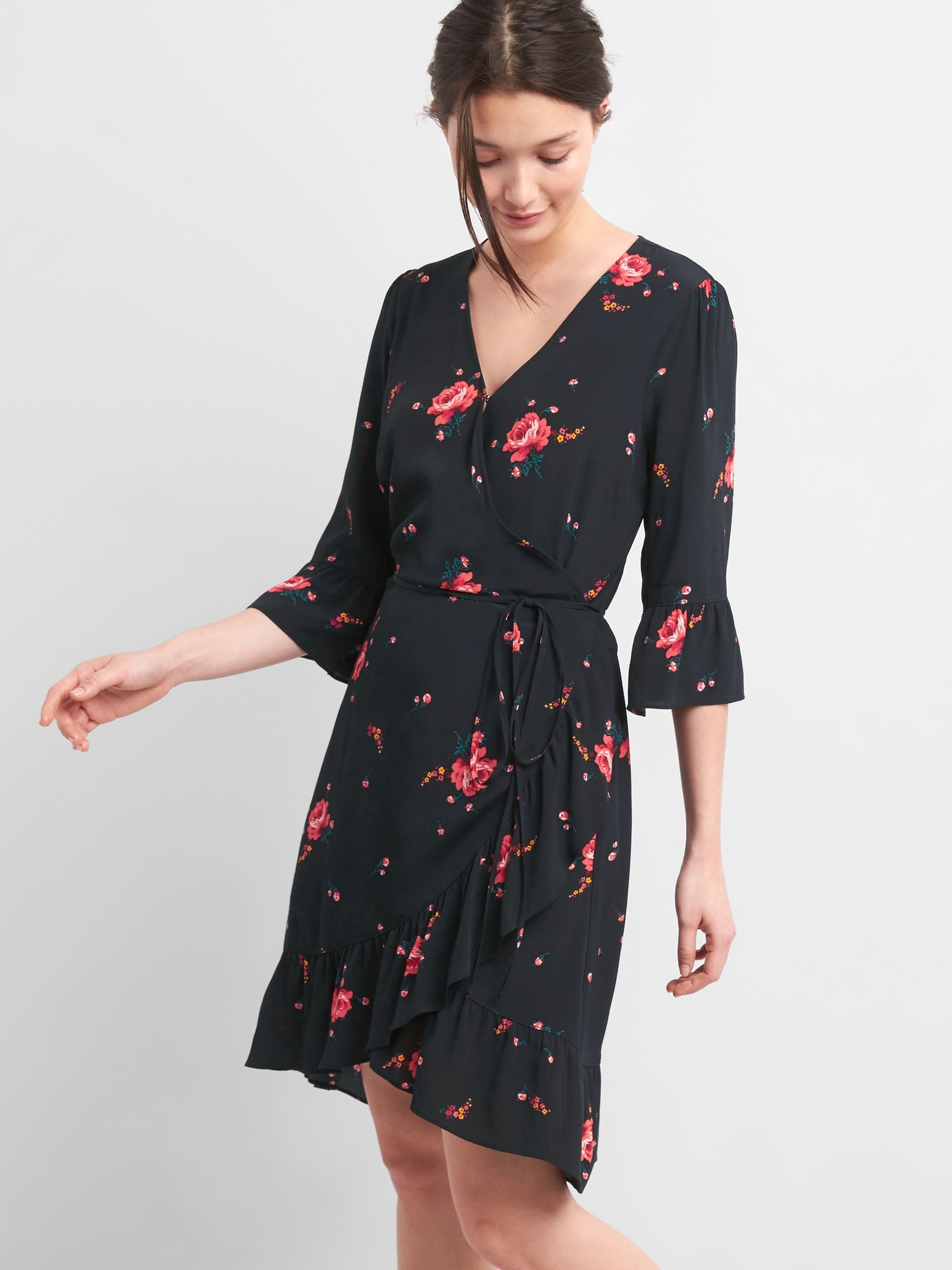 Gap ruffle outlet wrap dress