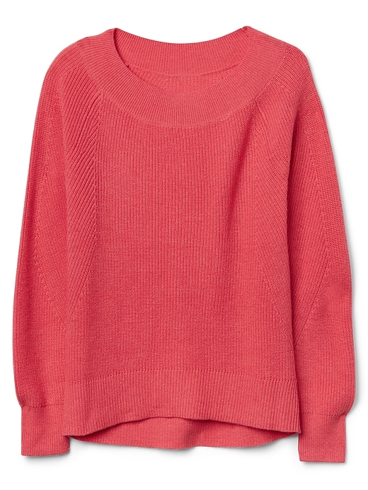 Image number 6 showing, Wide Boatneck Pullover Sweater in Merino Wool-Blend