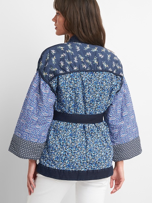 Lightweight Mixed-Print Quilted Jacket