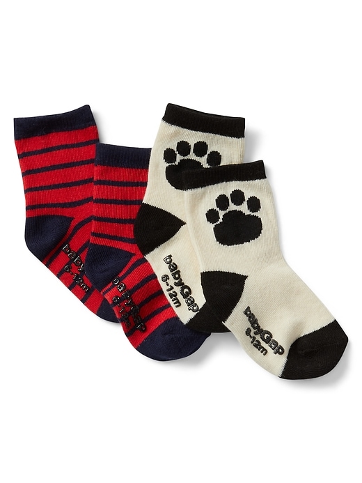 View large product image 1 of 1. Dog Print Crew Socks (2-Pairs)