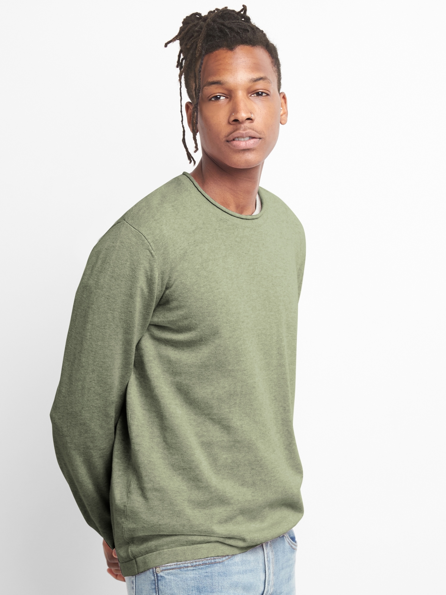 Pullover Crewneck Sweater in Linen | Gap