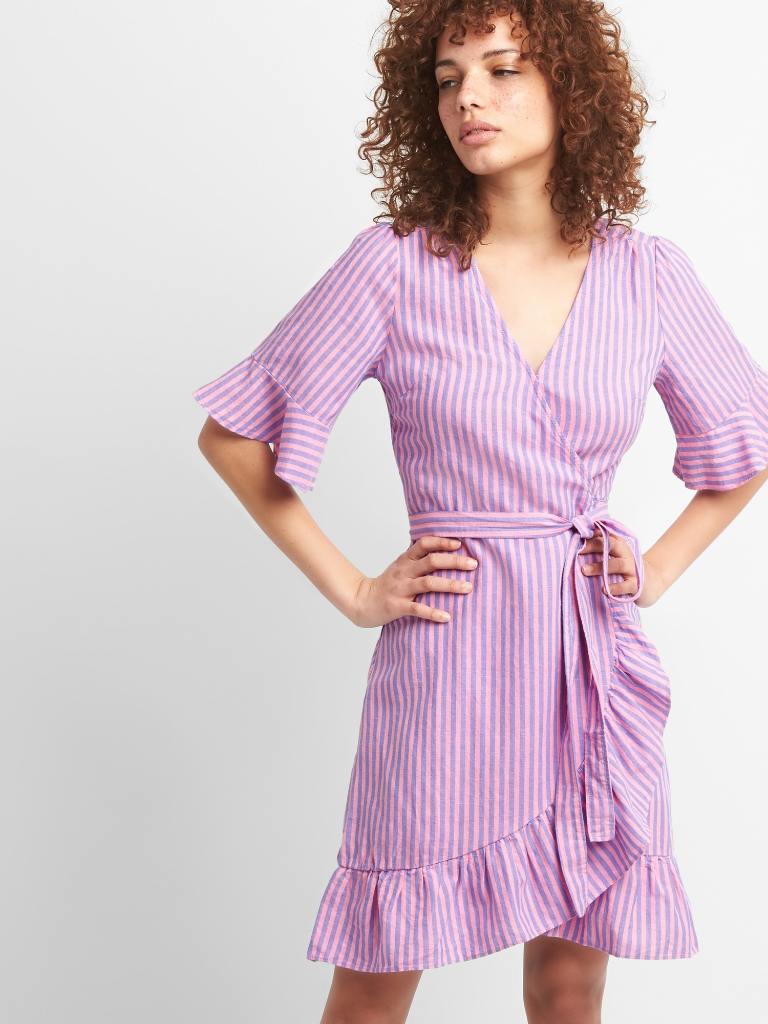 Gap linen wrap outlet dress