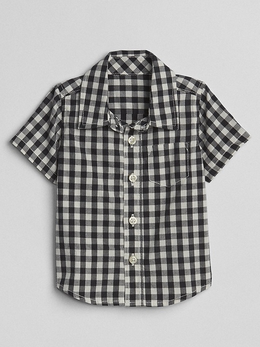 View large product image 1 of 1. Organic Print Short Sleeve Shirt in Poplin