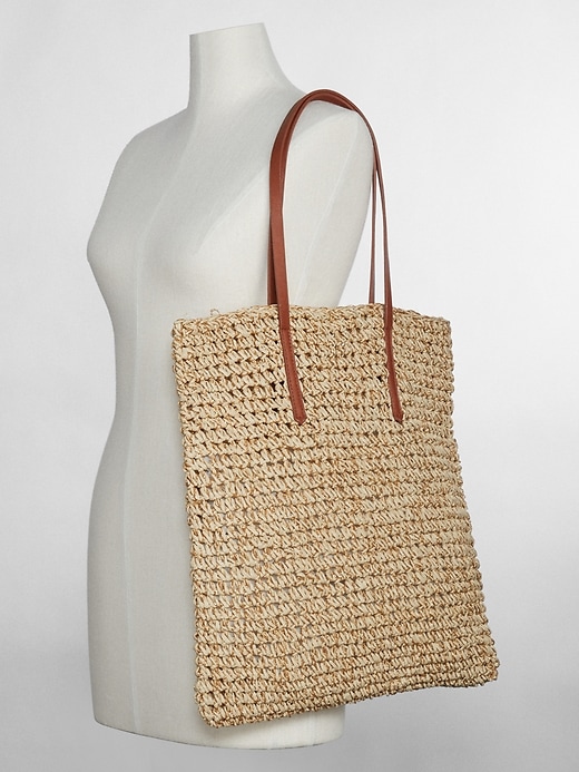Image number 2 showing, Woven Metallic Straw Tote